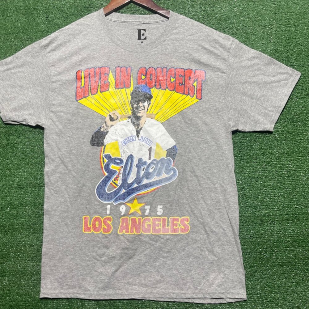 Elton John 1975 Live in Concert Gray Shirt